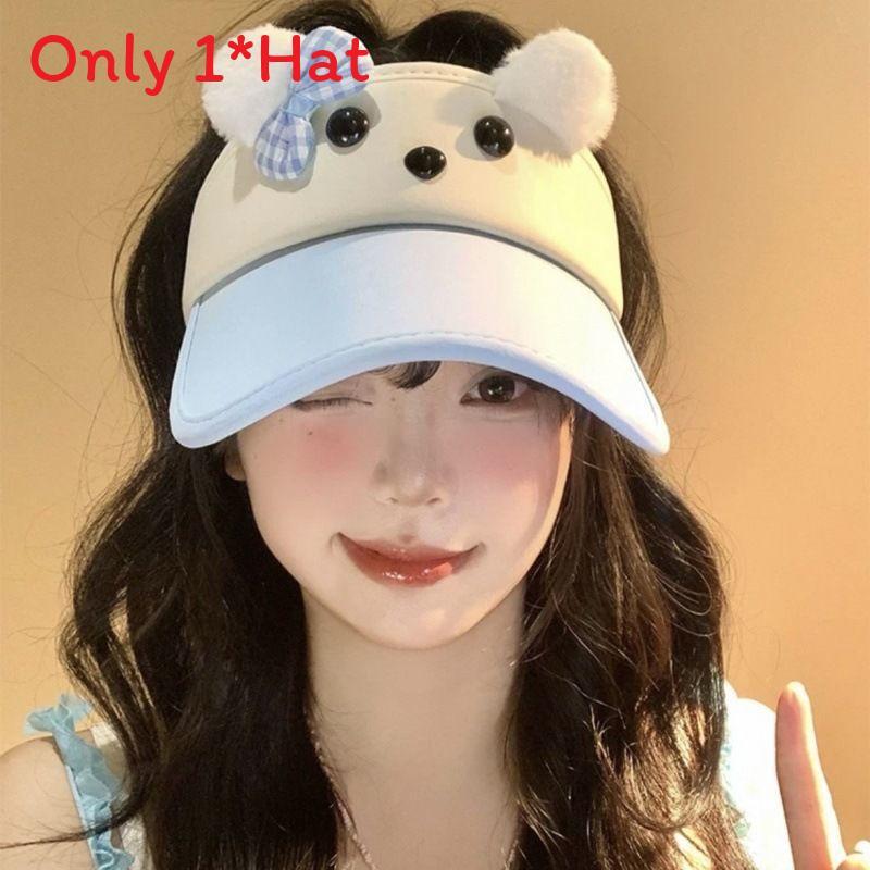 Dog Cartoon Sun Hat For Women With Uv Protection And Wide Brim Summer Sunshade