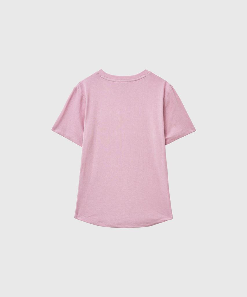 GENERALIDEA Acetate Round Neck T-Shirt [Pink] / Gf2Lts509