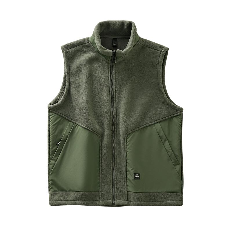 Men's Fleece Vest Winter Sleeveless Warm Stand Collar Jackets Basic Men's Chlothing