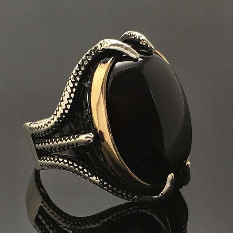 

Zinc Alloy Ring For Men Fashion Personality Black Zircon Finger Ring Male Classic Vintage 13