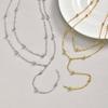 Women's Stainless Steel Double Layer Y-Shaped Gold Tassel Necklace