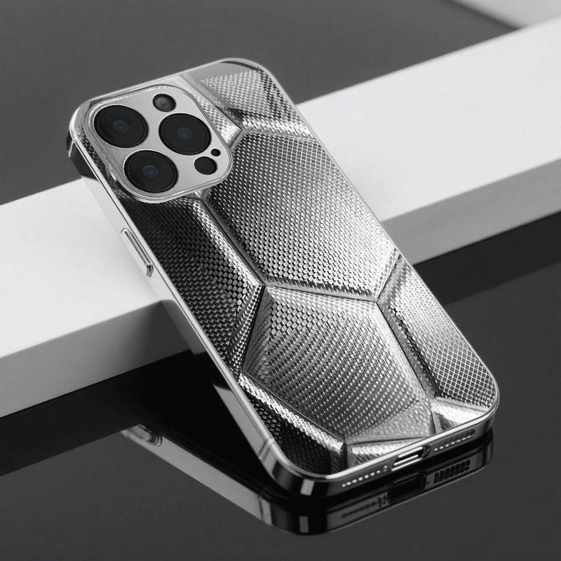 

Премиальный гальванизированный стеклянный чехол для телефона для iPhone 17 16 15 14 13 12 11pm Pro Plus. Новая металлическая текстура футбольного мяча. iPhone 11 Pro Max