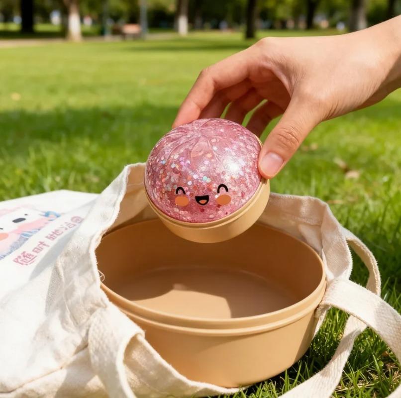 Riesige Teigtaschen-Quetsch-Fidget-Spielzeug mit Bambusdämpfer, weicher TPR-Dekompressionsball, kreatives lustiges Geschenk für Kinder