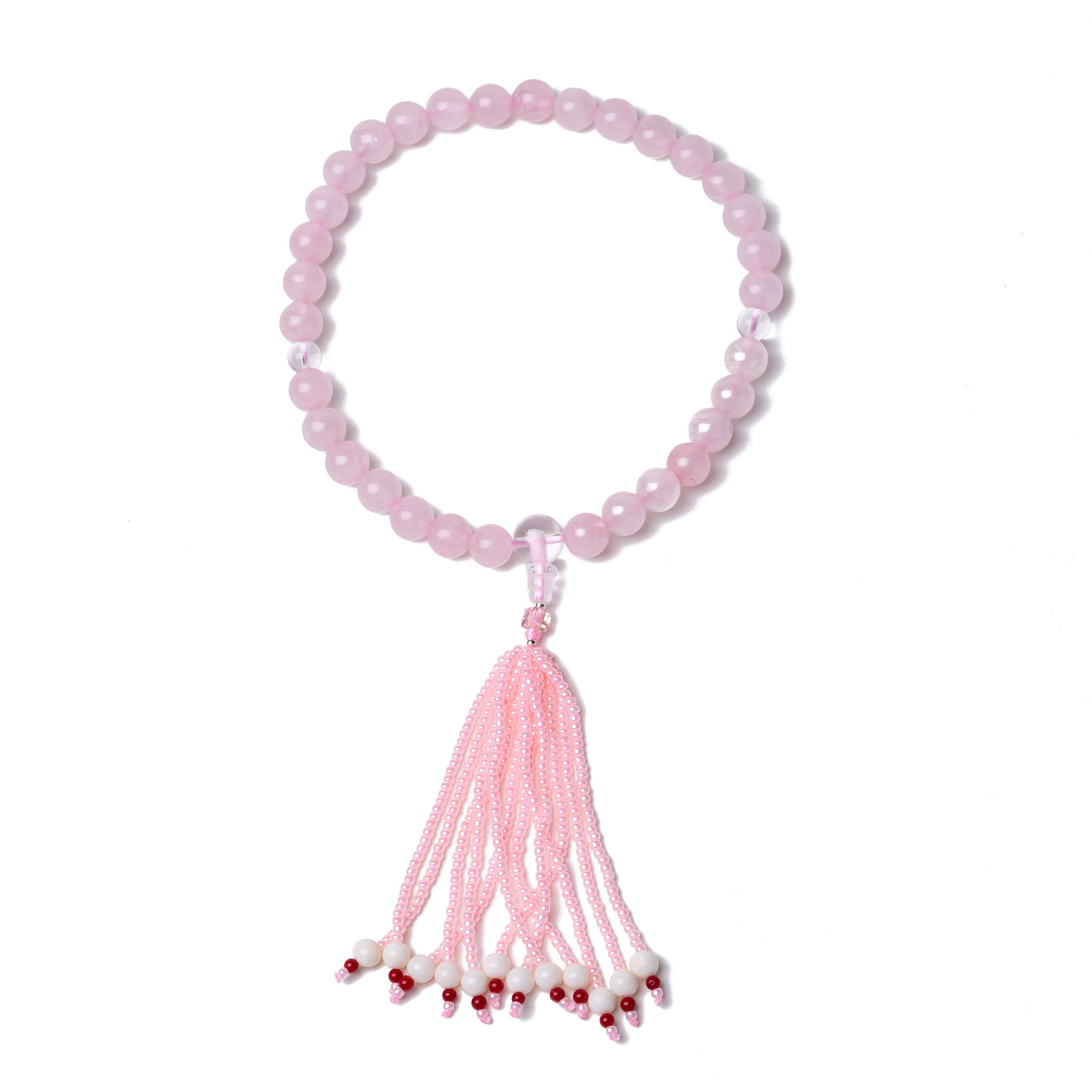 

Женские молитвенные бусы Myoshindou Рейва, бусины из красного кварца 8 мм, натуральный камень, ручная работа куссель, в комплекте мешочек для молитвенных бус, подарок