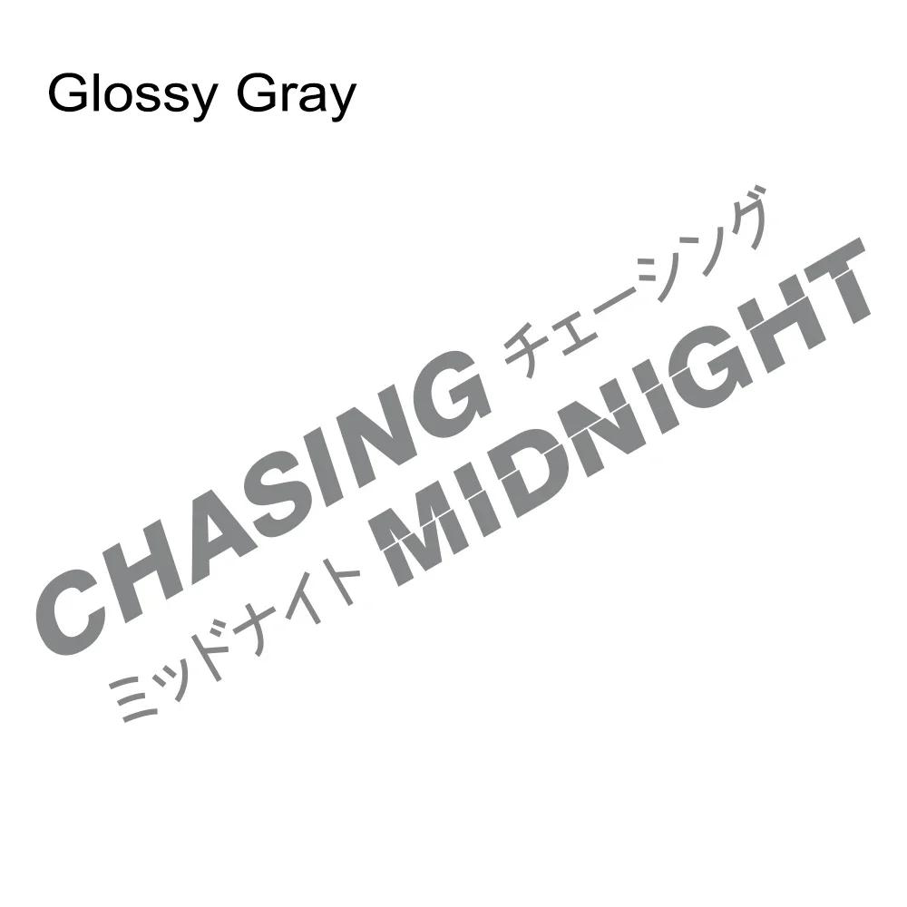 Chasing Midnight Slogan Japanese Kanji Car Windowscreen Stickers JDM Drift Windshield Vinyl Decal Auto Decoration Accessories