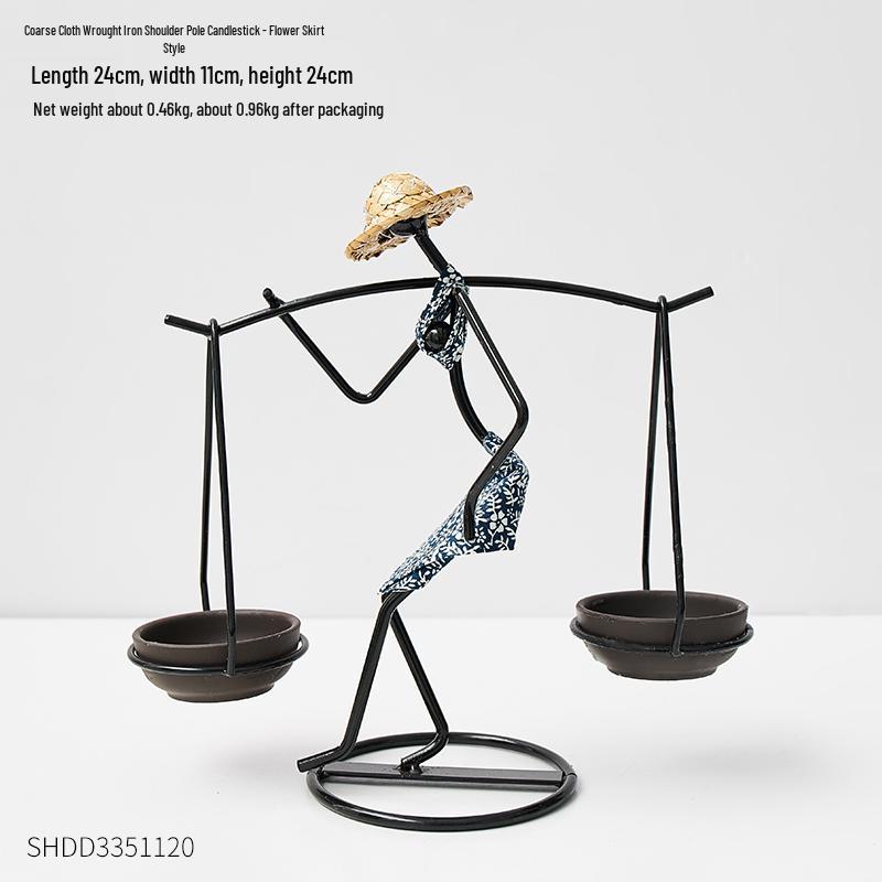 Luxury European-Style Creative Retro Wrought Iron Candlestick for Dining Table Decor and Candlelight Ambiance