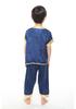 Red Double Dragon Embroidered Tang Suit Set - Boys' Short Sleeve Summer Wear