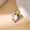 Creative Cute White Goose Brooch - Cartoon Zinc Alloy Badge with Drip Oil Finish.