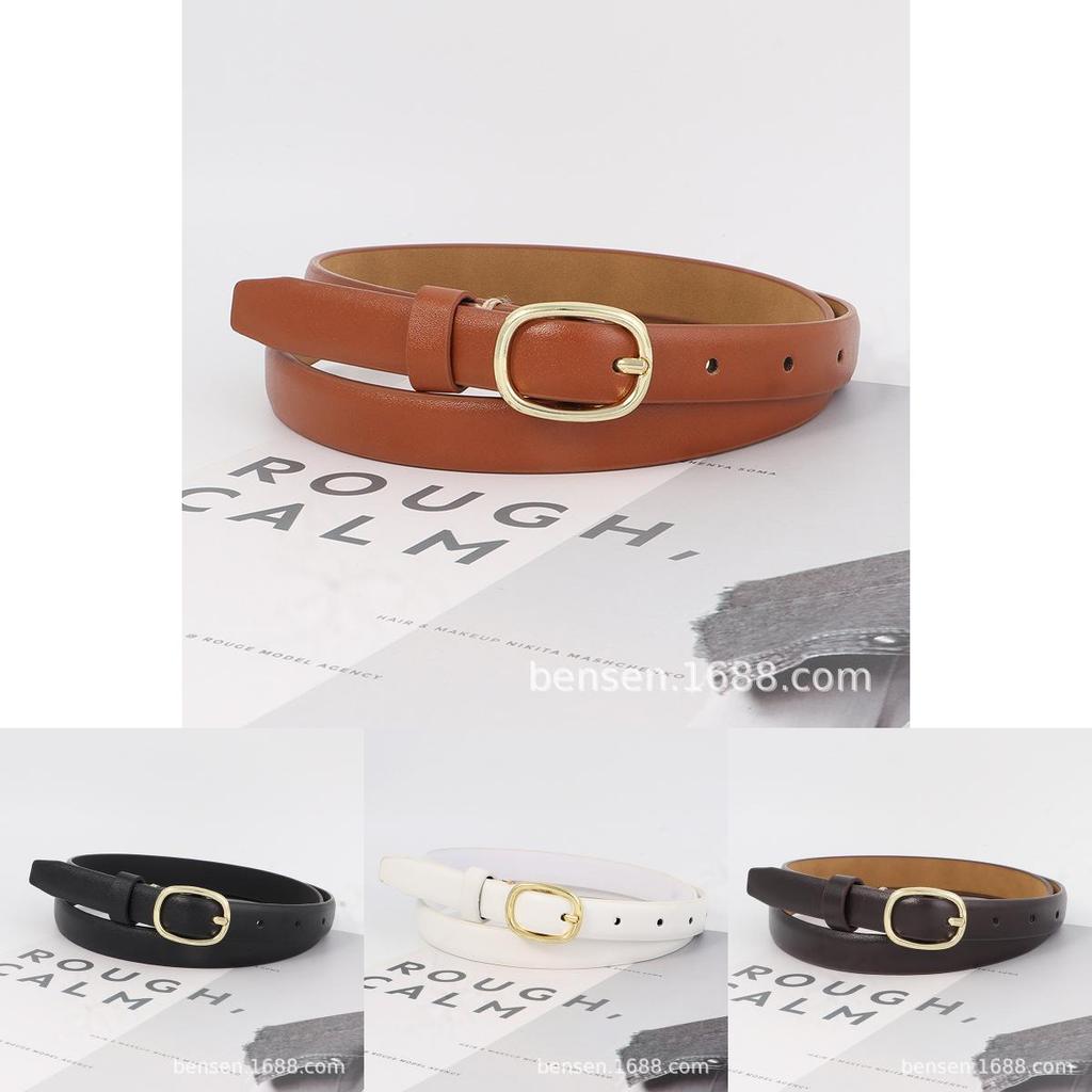 Ladies Vintage Style Jeans Belt Pu Material With Metal Pin Buckle For Daily Use