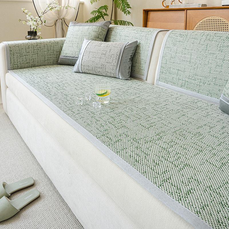 New Summer Sofa Mat, Simple And Modern Cool Rattan Mat, Non-Slip One-Piece Straight Row Sofa Cushion