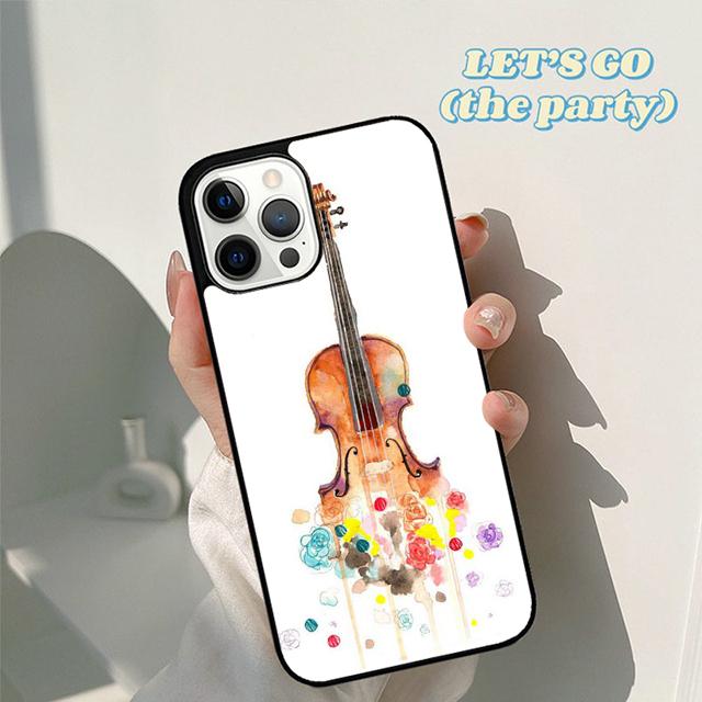 Autumu Gothic Girl Violin Watercolor Phone Case Cover for iPhone 17 Air 16 16e 15 12 11 13 14 Pro Max Plus Coque