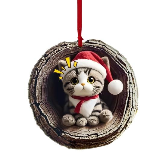 

Рождественское украшение Дупло совы Белый медведь Кот Дизайн Акриловая подвеска D