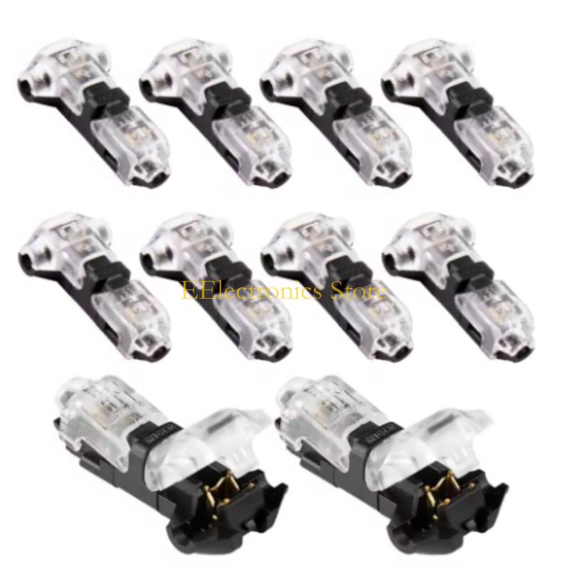 B03C 10Pcs Low Voltages Wire Connectors Solderless No Wire Stripping 2 Way 1 Pin Small Gauge Wire Connectors Easy Connection