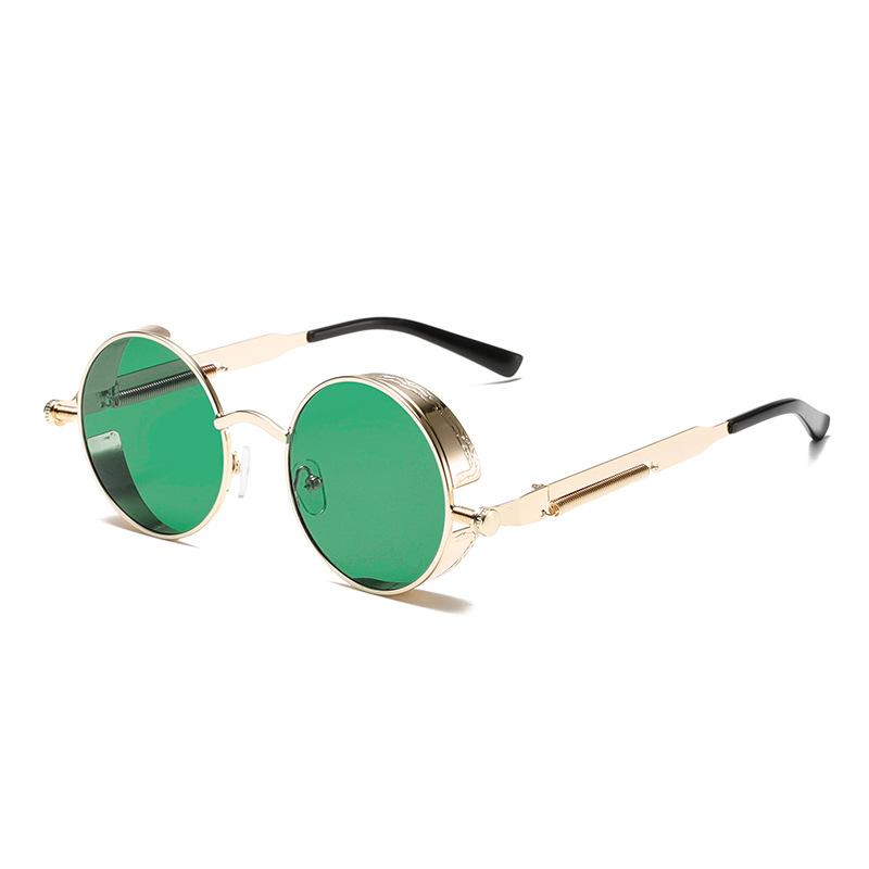 New Classic Retro Round Frame Steampunk Sunglasses European and American Style Fashion Trend Modern Men's Sunglasses