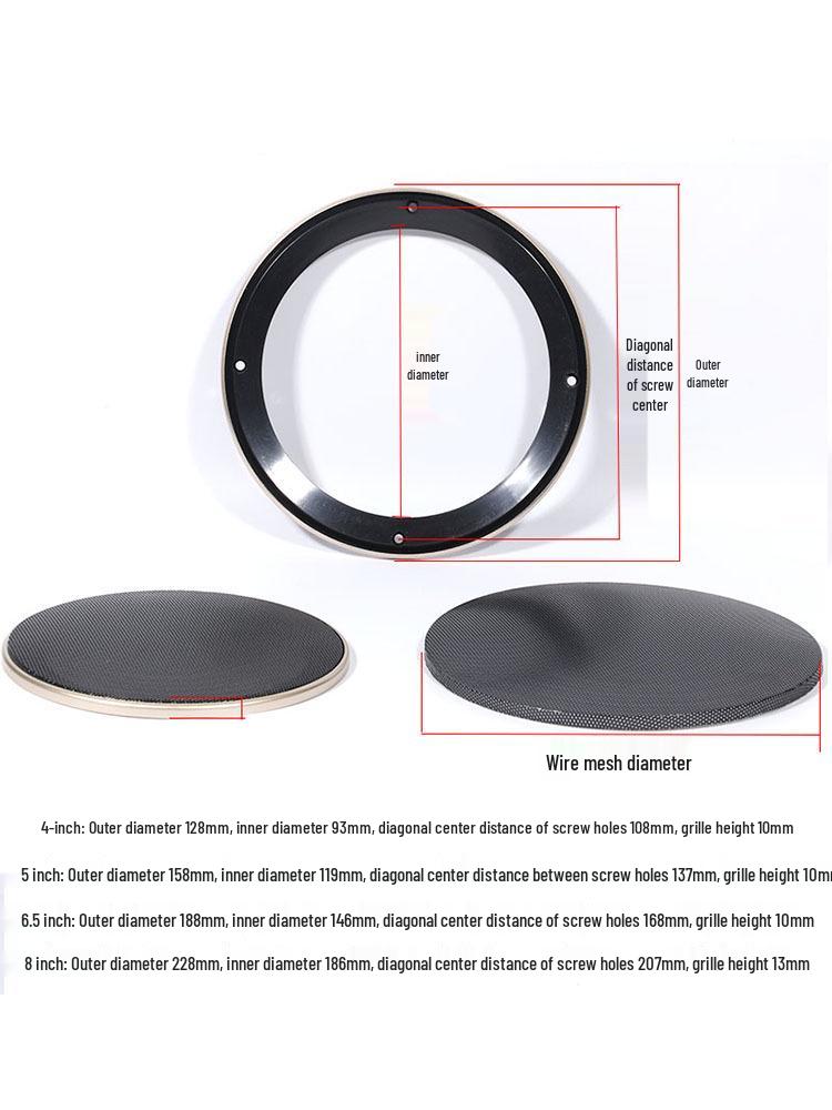 16-Pack Speaker Grille Covers: 4-Inch, 5-Inch, 6-Inch, 8-Inch, 10-Inch Metal Mesh Decorative Rings