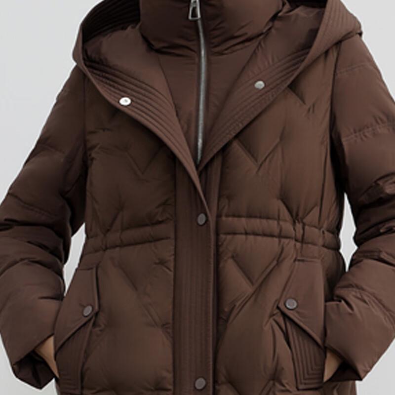 Xuezhongfei Women's Mid-Length Hooded Down Jacket