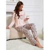 Simple Style Cartoon Pajamas Women's Autumn Season Thin Long-sleeved Trousers Suit Women's Casual and Comfortable Loungewear
