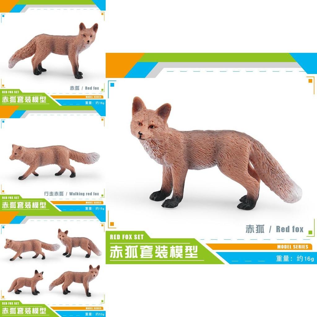 Pvc Red Vibrant Fox Figurines Set Captivating Forest Animal Decor For Spaces Home