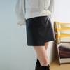 ELLE Irregular Solid Color A-Line Casual Skirt Women skirts Black L7WRS015