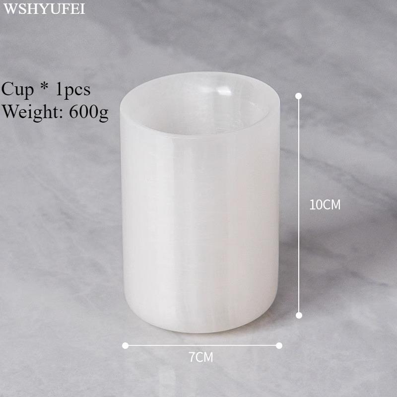 Light Luxury White Jade Stone Home Bathroom Wash Suit Bathroom Supplies Brush Tooth Cup Soap Bottle Soap Dish Toothbrush Holder