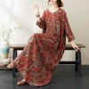 Round Neck Long Sleeve Loose Literary Vacation Style Plus Size Skirt