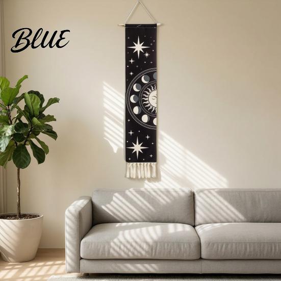 Bohemian Style Wall Star Prints Cotton with Tapestry Soft Hanging Fringed Sun Moon Unique Art