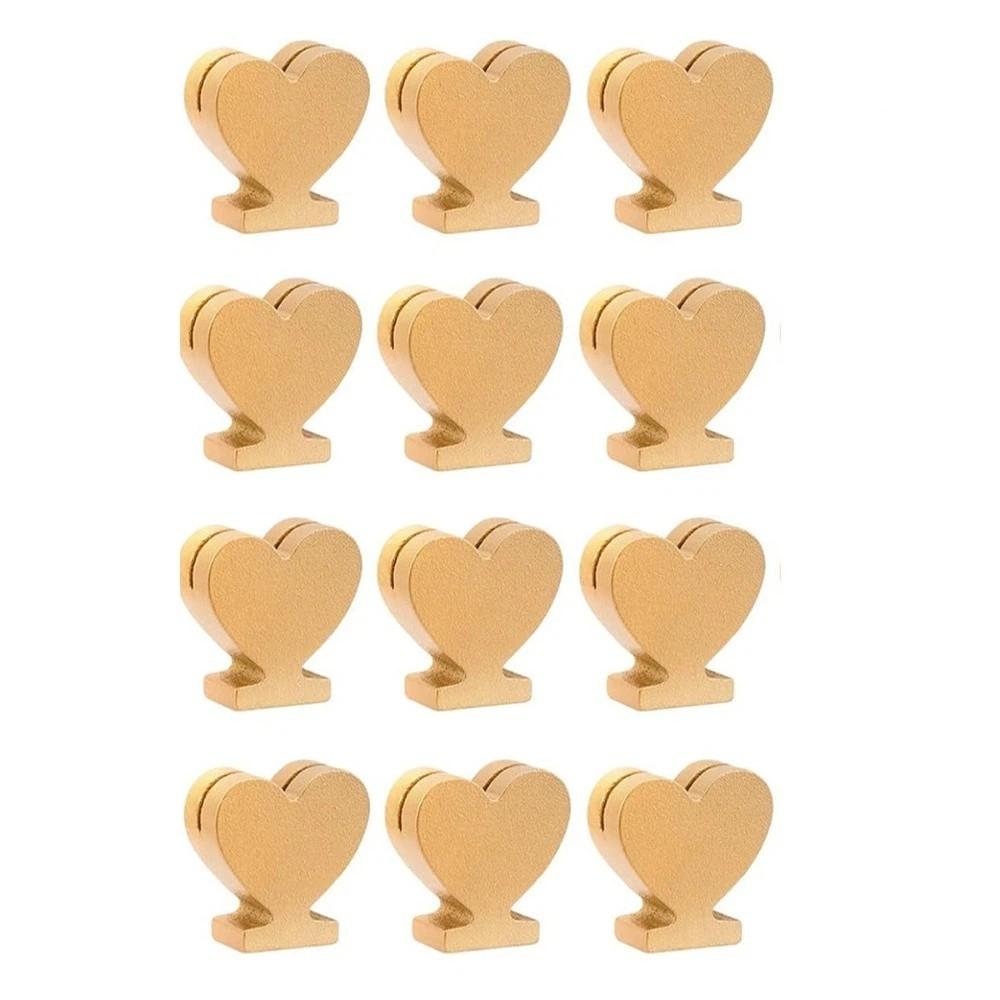 12PCS Gold Table Number Cards Stands Star Heart Shaped Name Card Clips Place Card Holders  Reception