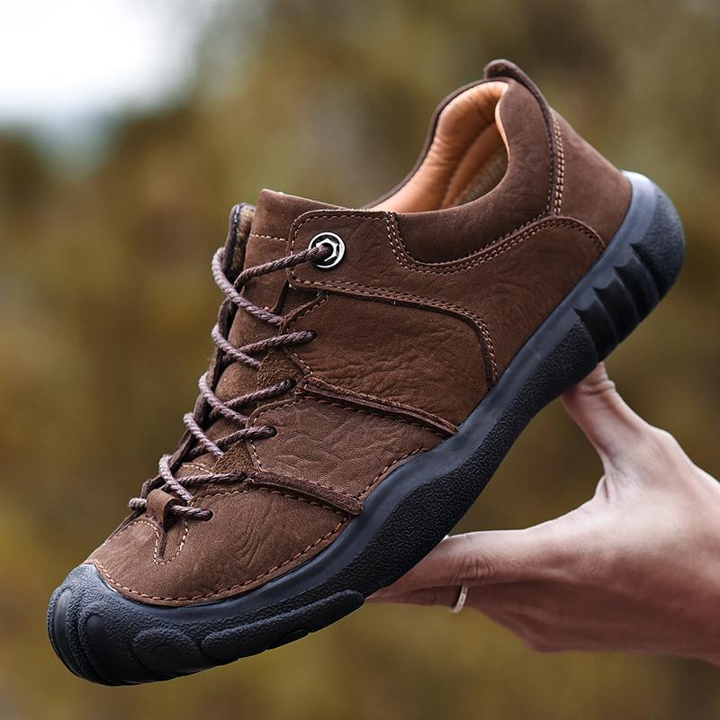 Italian Men's Genuine Leather Casual Shoes Handmade Soles Anti Slip Men's Oxford Shoes High-quality Outdoor Sports Shoes