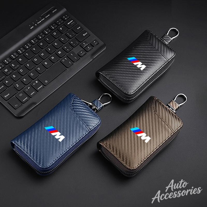 Carbon Fiber Car Wallet Key Case Zipper Wallet Holder Multifunction Accessories For BMW F20 F30 F40 F15 F25 F26 F31 F49 M3 M5 X3 ysdn68