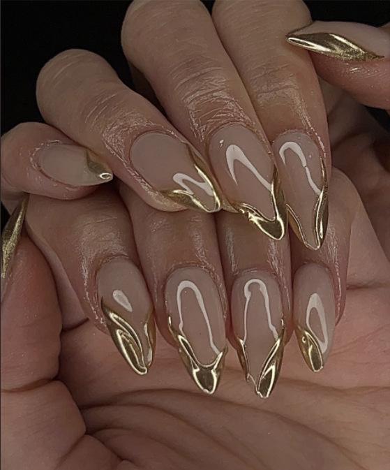 Europäische und amerikanische Gradient Pfirsichblüten Ballett Kurze Nagelspitzen