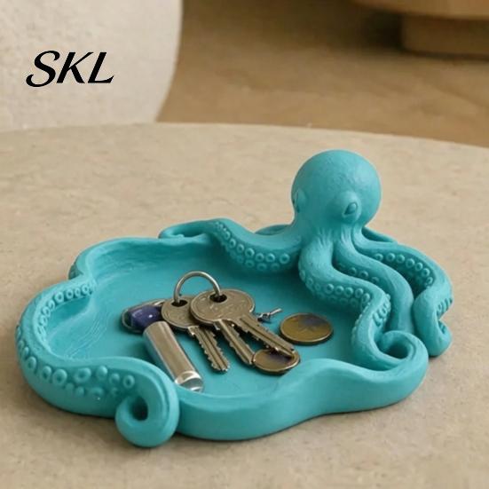 Octopus Tentacle Tray Storage Tray, 3D Printing Molding, with Jewelry And Key Holder Groove Integrated for Keys Stationery Organizer Printed