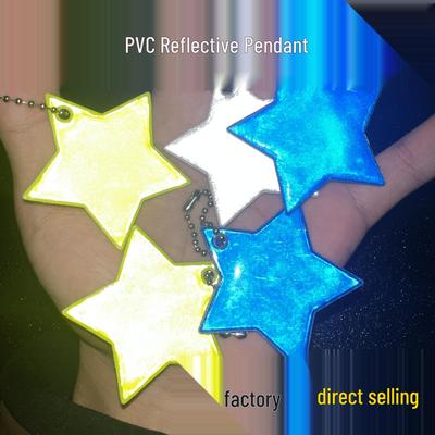 Reflective Star Pendant Keychain for Night Riding: Safety Accessory for Backpack or Luggage.