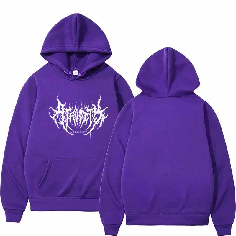 Goth-Band Herren Hoodie Kapuzenpullover, Stacheliges Metal-Band Logo Grafik auf der Brust, Warmer Fleece Pullover Sweatshirt für Sportliche Urbane Streetwear Outfits