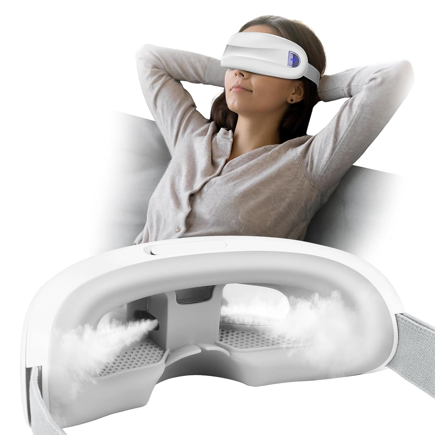 

Eye Mist Sprayer for Dry Eyes Relief, Moisture Eye Compress Moist Heat for MGD, Stye Treatment, Rechargeable Eye Mister Mask with Bluetooth Music,