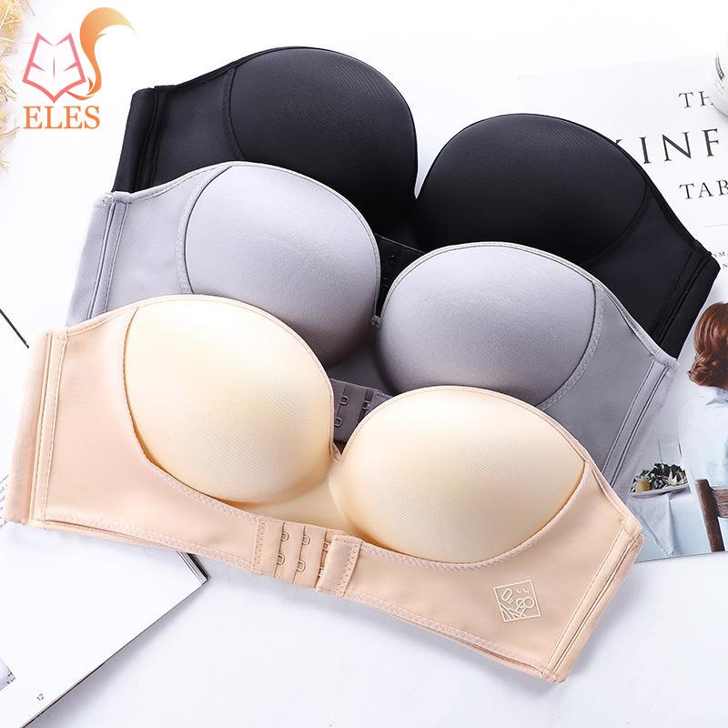 Strapless Front Buckle Lift Bra for Women Strapless Wirefree Push Up Non Slip Invisible Bra