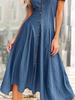 2024 European & American Casual V-Neck Short Sleeve Denim Dress