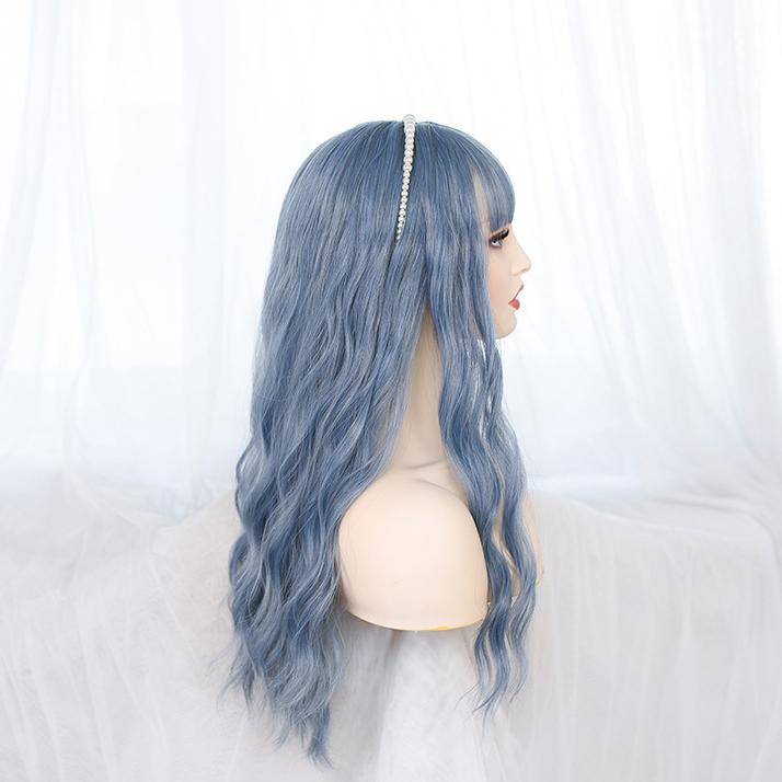 Bybrana Peruka syntetyczna Kobiece długie kręcone włosy Duża fala Temperament Naturalna grzywka Żaroodporna peruka syntetyczna