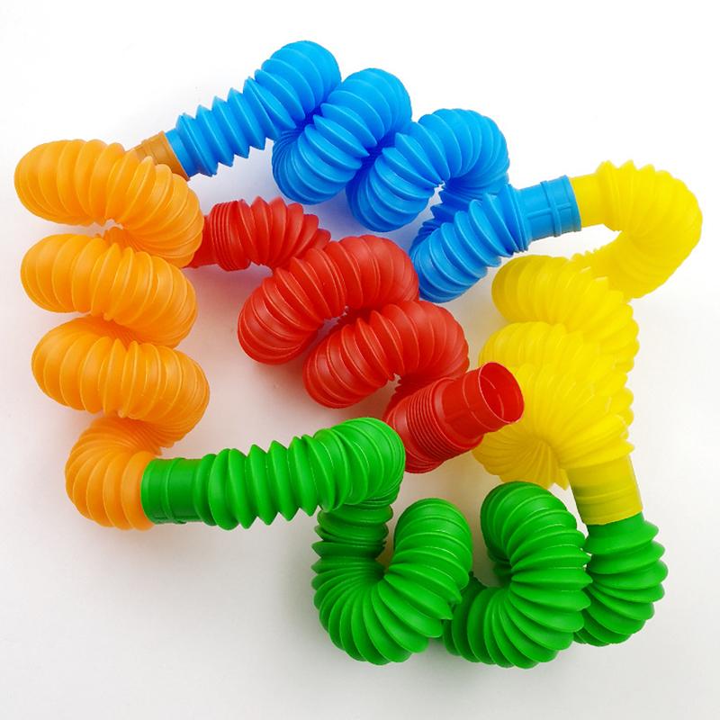 For Adult Chilren Plastic Bellows Pop Tubes Anti Stress Sensory Toy Squeeze Toy Kid Autism Fidget Stress Relieve Toys  Accessory