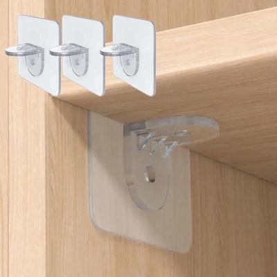 4Pcs/set Of Punch-free Wardrobe Partition Fixings For Seamless Fixing Of Partitions And Hooks For Load-bearing Pasting
