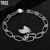 Exquisite 925 Sterling Silver Double Leaf Bracelet A Charming Gift for Banquets and Jewelry