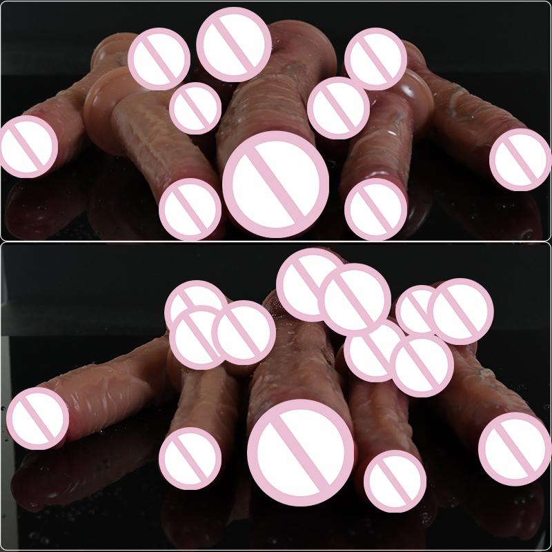 Realistic Ve And Plump Testicle Silicone Simulation Thick Dildos Anal Plug Dildo With Powerful Suction Cup Sex Toys For Women