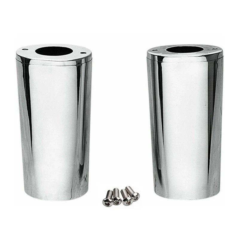 2Pcs Motorcycle Fork Slider Cover Trim For Harley Davidson FLHRS Road King Custom 2004-2007 Motorbike Chrome Parts