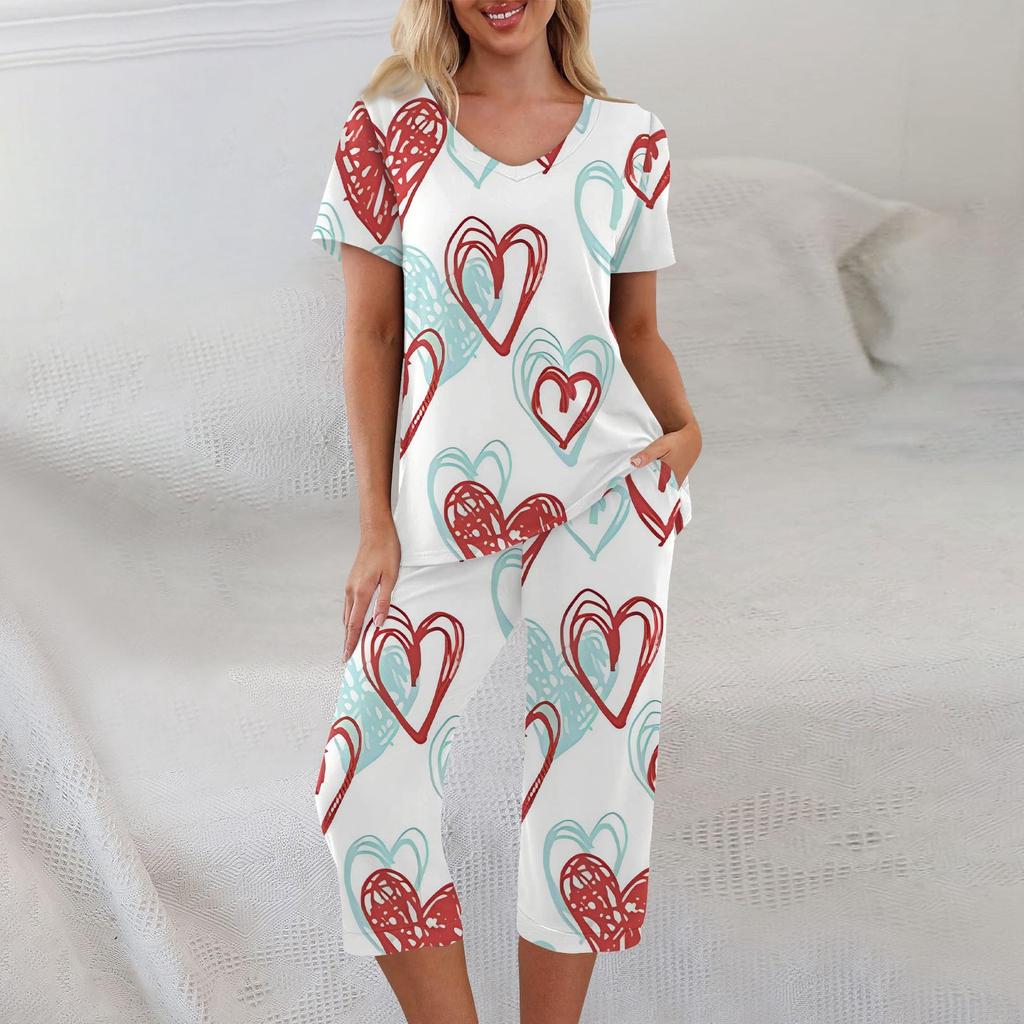 2 Piece Sets For Women Summer Short Sleeve Top And Pants With Pockets Workout Soft Sets