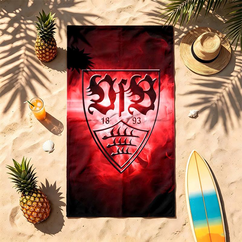 VfB Stuttgart (1) Theme Beach Towel Sand Resistant Soft And Comfortable Suitable For The Pool Camping Yoga And Diving A Travel Essential