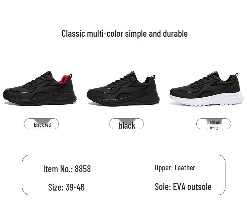 Men's Plus Size Waterproof Leather Sneakers - Non-Slip, Soft Sole, Versatile Casual Running Shoes for Autumn and Travel