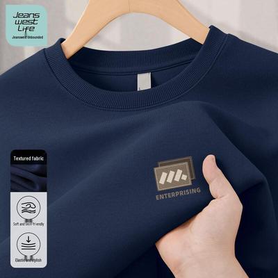 JEANSWEST LIFE Men's Long-Sleeve Crewneck Sweatshirt