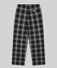 Beodeonteu Check Layered Single-Pleat Wide Pants [Black]