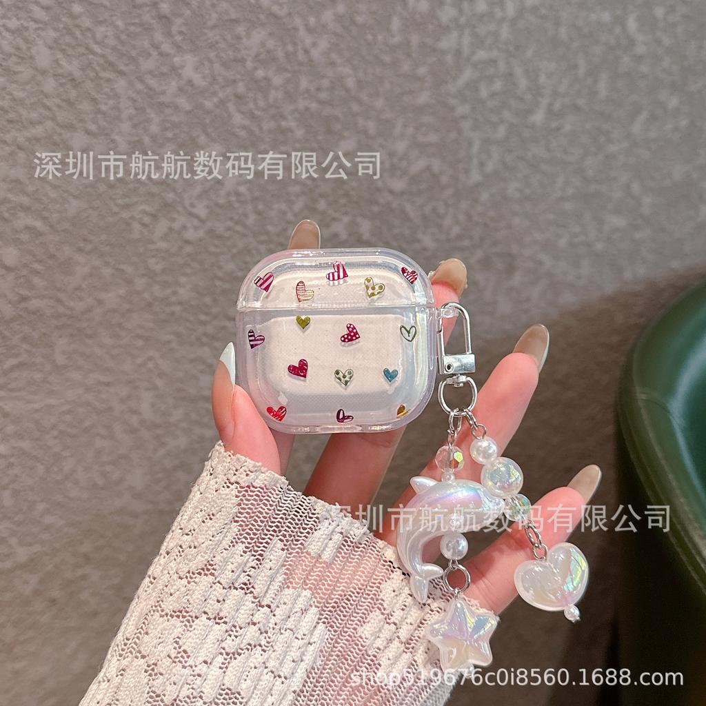 ins color love pendant is suitable for airpodspro1st generation bluetooth protective case 1st generation apple 1st generation earphone case