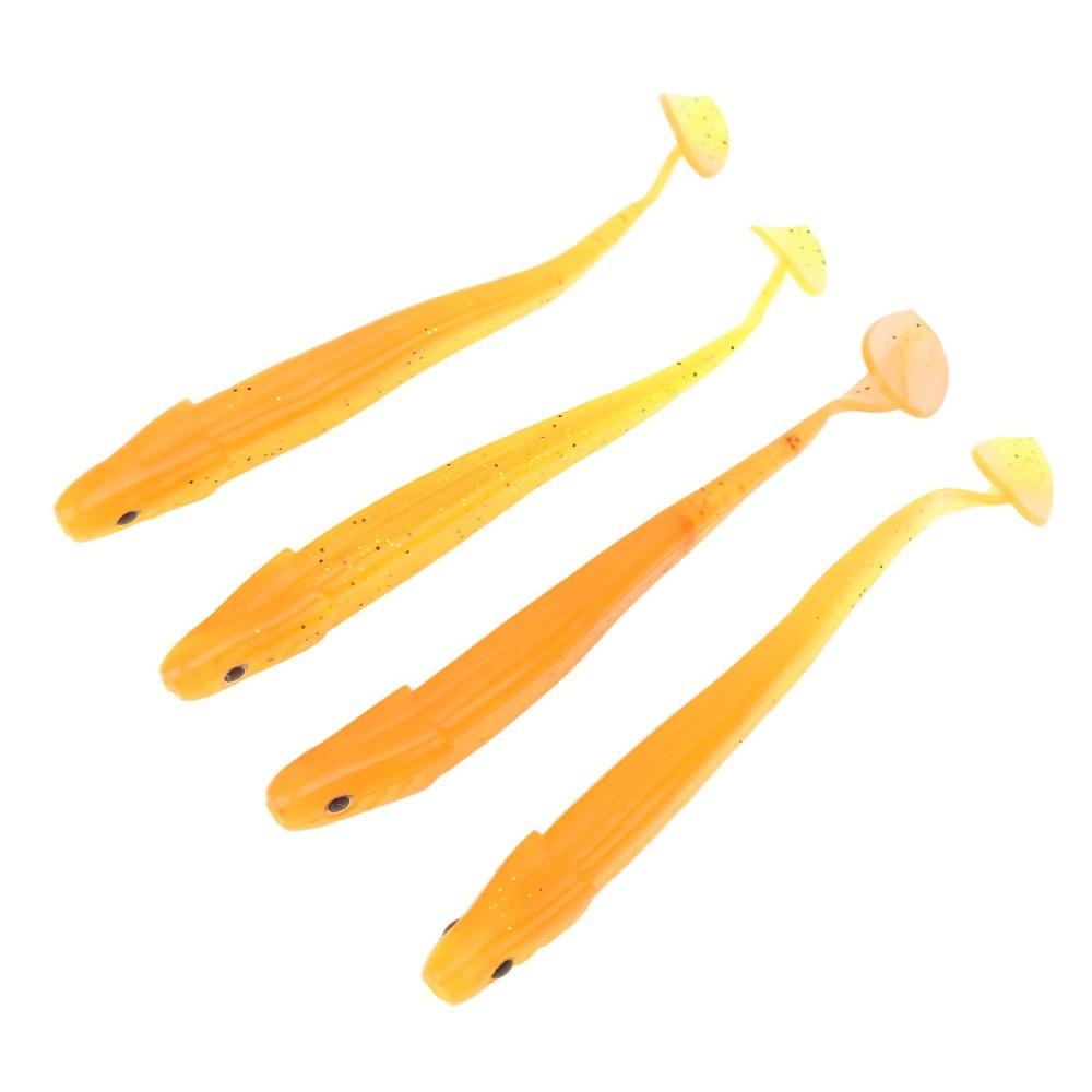 

5PCS 12cm Sea Fishing Lures T Tail Fishing Baits Durable Fishing Lures Sea Fishing помаранчевий