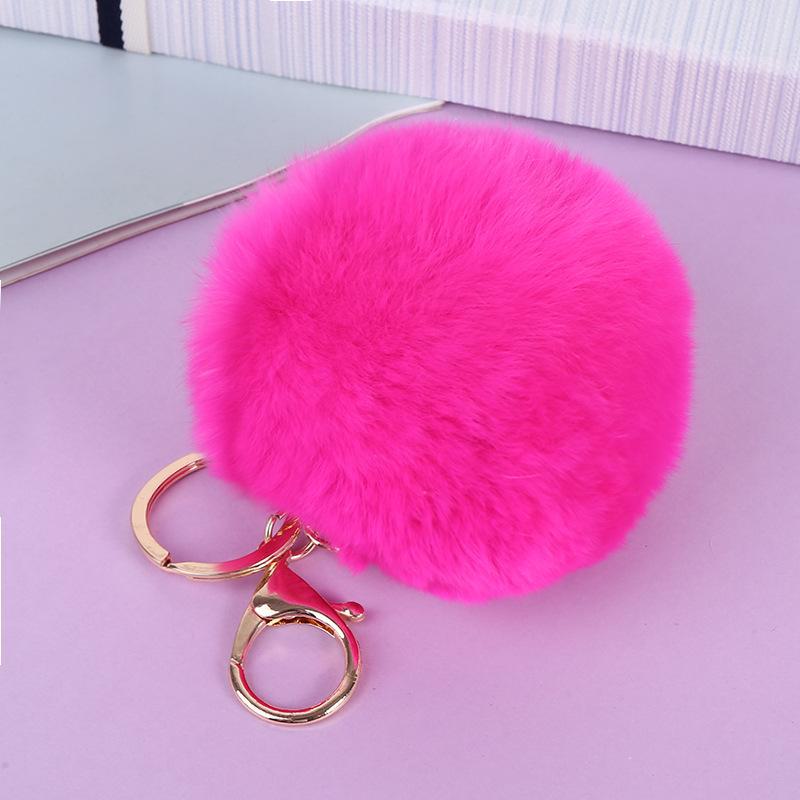 Creative Imitation Rex Rabbit Fur Ball Keychain - Plush Bag and Car Pendant Gift